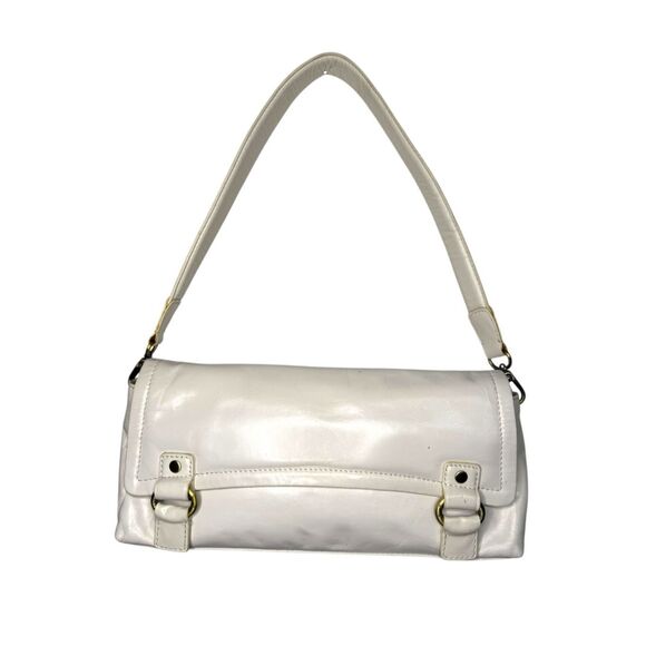 Vintage Sigrid Olsen White Leather Shoulder Bag Purse Y2K - Picture 1 of 10